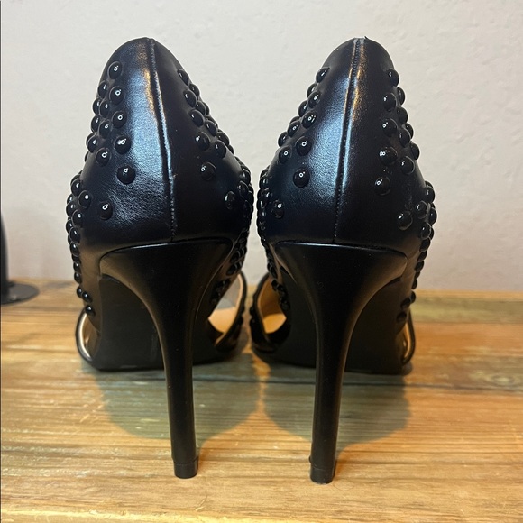 French Connection Black Studded Pointed Toe Pumps size 9 - Picture 7 of 9